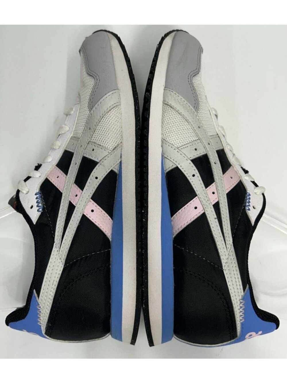 ASICS Tiger Runner Womens Sneakers Shoes 8 White Pink Retro Running Gym Active - Picture 8 of 9
